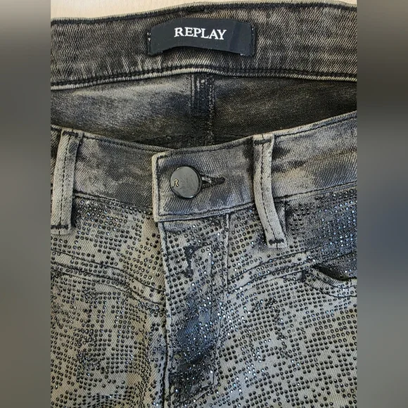 Replay Black and Gray Women's Skinny Jeans - Picture 5 of 7